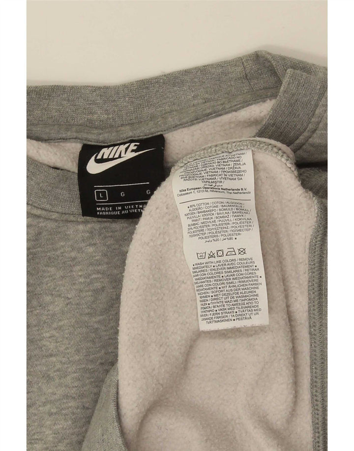 Nike Sweatshirt-trøje til mænd, stor grå flækket bomuld
