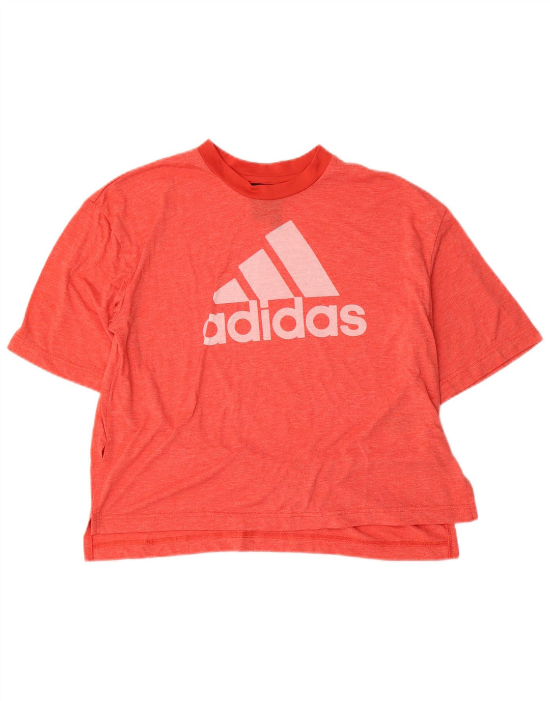 Adidas Dame Grafisk T-Shirt Top UK 12/14 Medium Rød Polyester