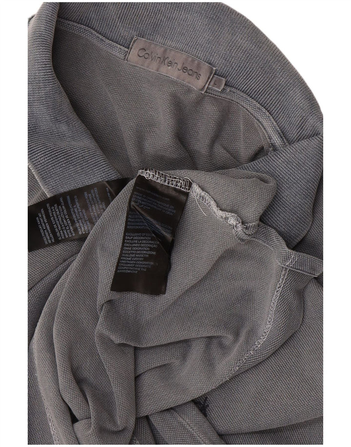 CALVIN KLEIN JEANS Poloskjorte til mænd Stor grå bomuld