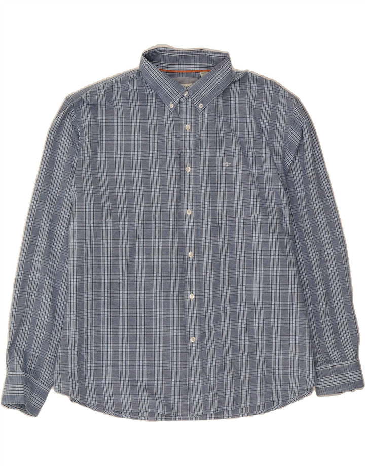 DOCKERS Mens Shirt 2XL Blue Check Cotton Vintage Dockers and Second-Hand Dockers from Messina Hembry 