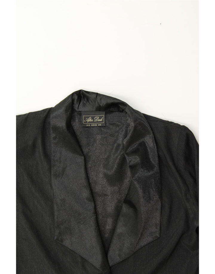 AFTER DARK Womens Crop 3 Button Blazer Jacket UK 10 Small Black Polyester Vintage After Dark and Second-Hand After Dark from Messina Hembry 