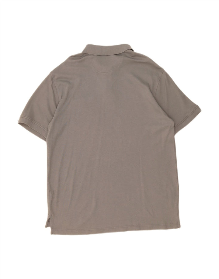 IZOD Mens Polo Shirt Large Grey Cotton