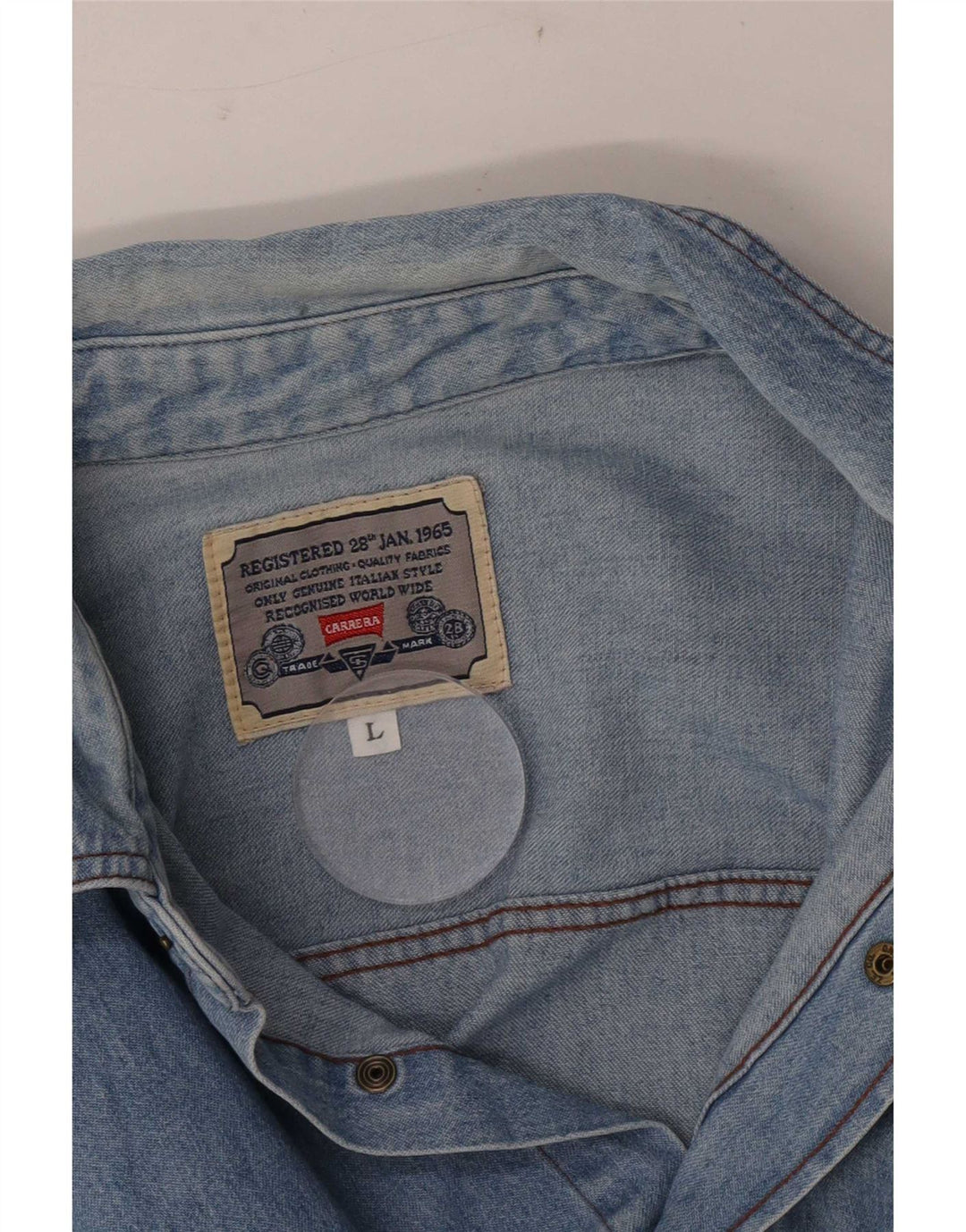 Carrera denimskjorte til mænd, stor blå