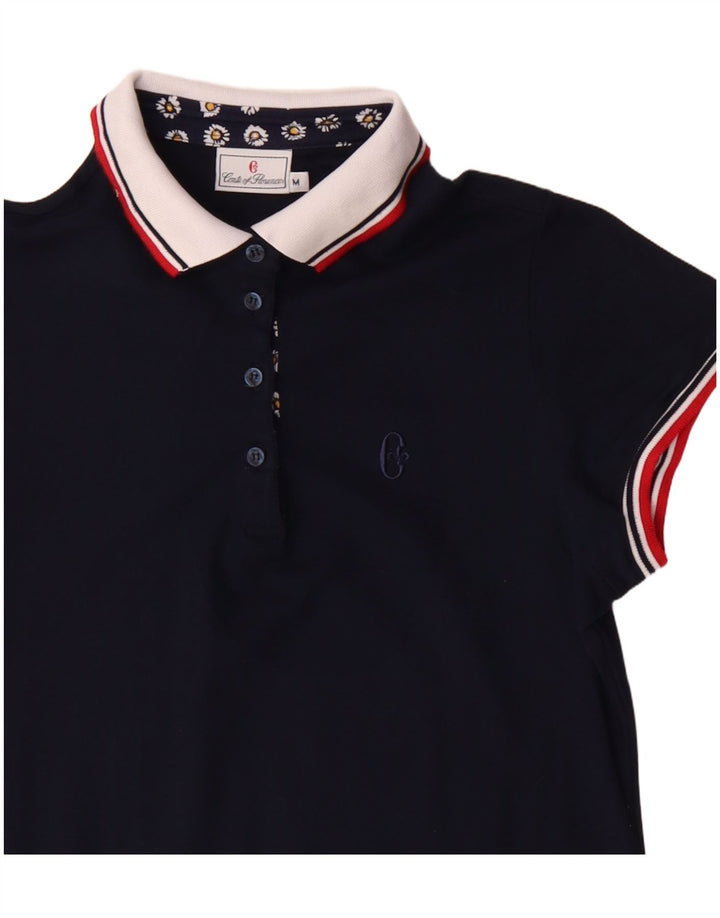 Conte of Florence Dame Polo Shirt UK 12 Medium Navy Blue Bomuld
