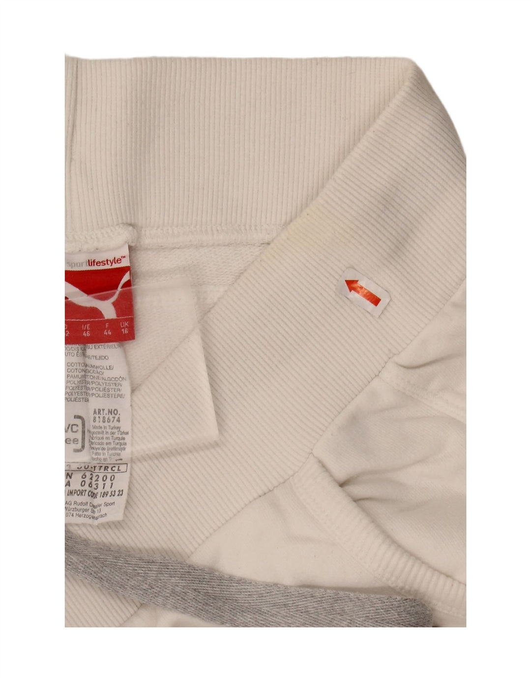 PUMA Womens Tracksuit Trousers UK 16 Large White Cotton