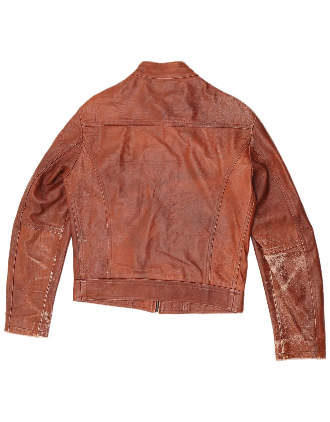 Vintage dame læderjakke IT 48 XL brunt læder
