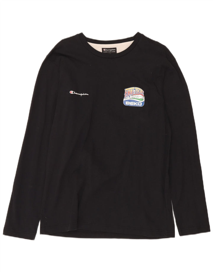 CHAMPION Herre Grafisk Top Langærmet Stor Sort Bomuld