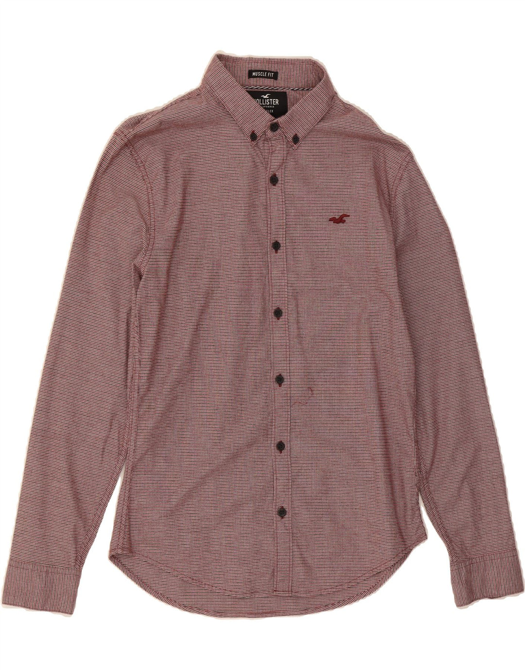 HOLLISTER Mens Muscle Shirt Small Red Houndstooth Cotton Vintage Hollister and Second-Hand Hollister from Messina Hembry 