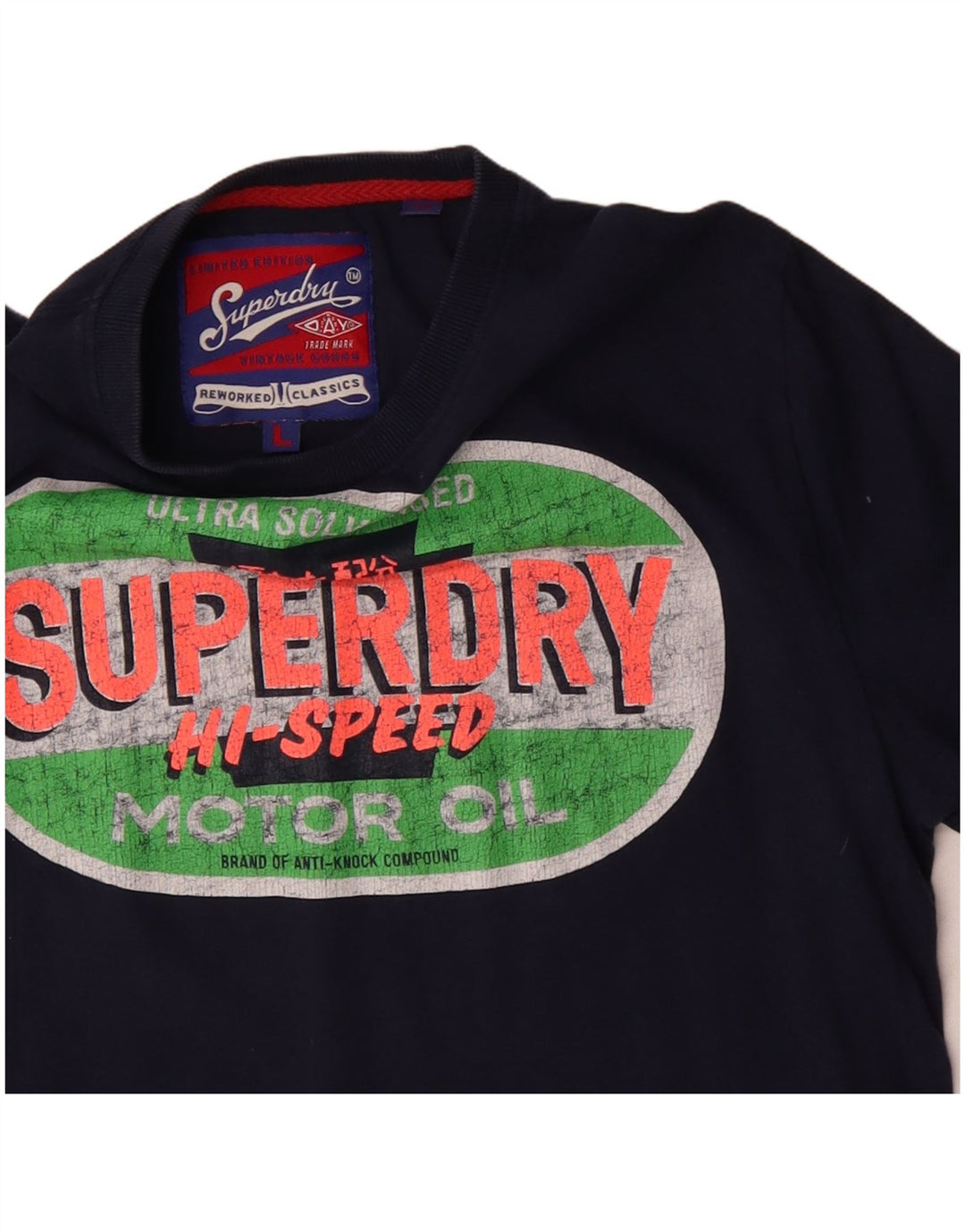 Superdry Grafisk T-shirt top til mænd Stor marineblå bomuld