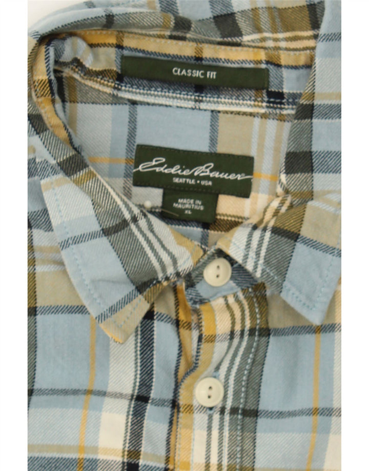 EDDIE BAUER Mens Classic Fit Flannel Shirt XL Multicoloured Check Cotton Vintage Eddie Bauer and Second-Hand Eddie Bauer from Messina Hembry 
