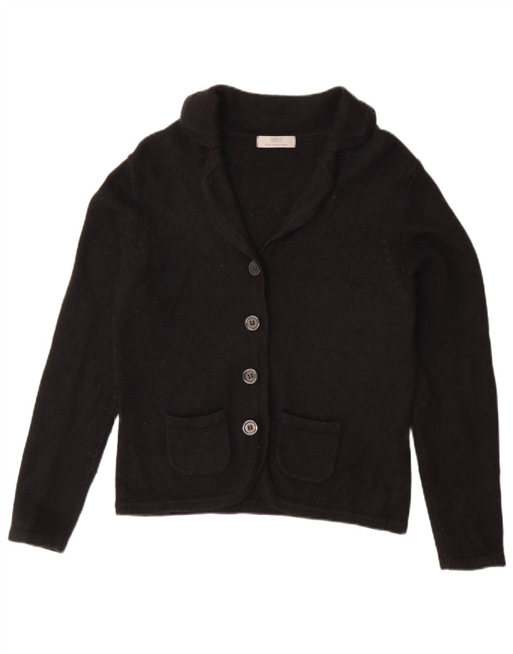 Marks & Spencer Dame Cardigan Sweater UK 12 Medium Sort Bomuld