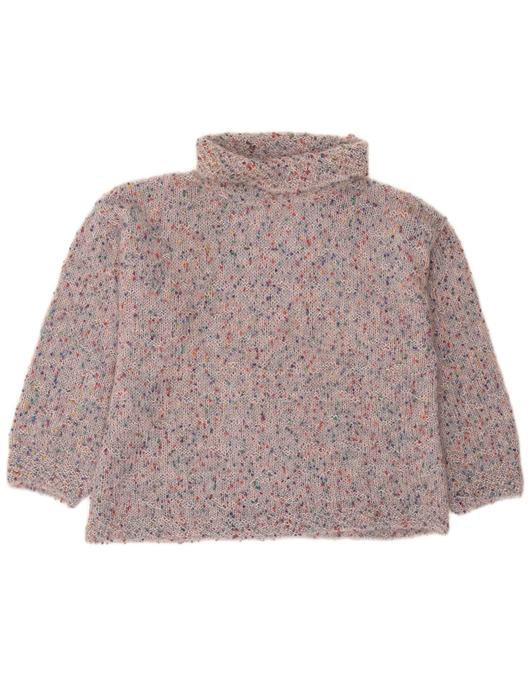 Vintage Dame Roll Neck Jumper Sweater UK 16 Large Multicolored Flecked