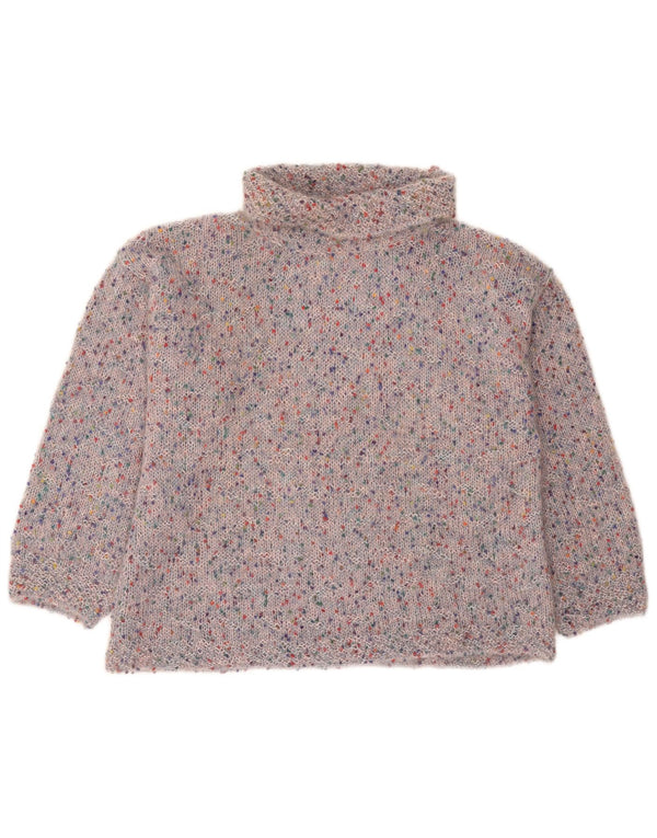 Vintage Dame Roll Neck Jumper Sweater UK 16 Large Multicolored Flecked