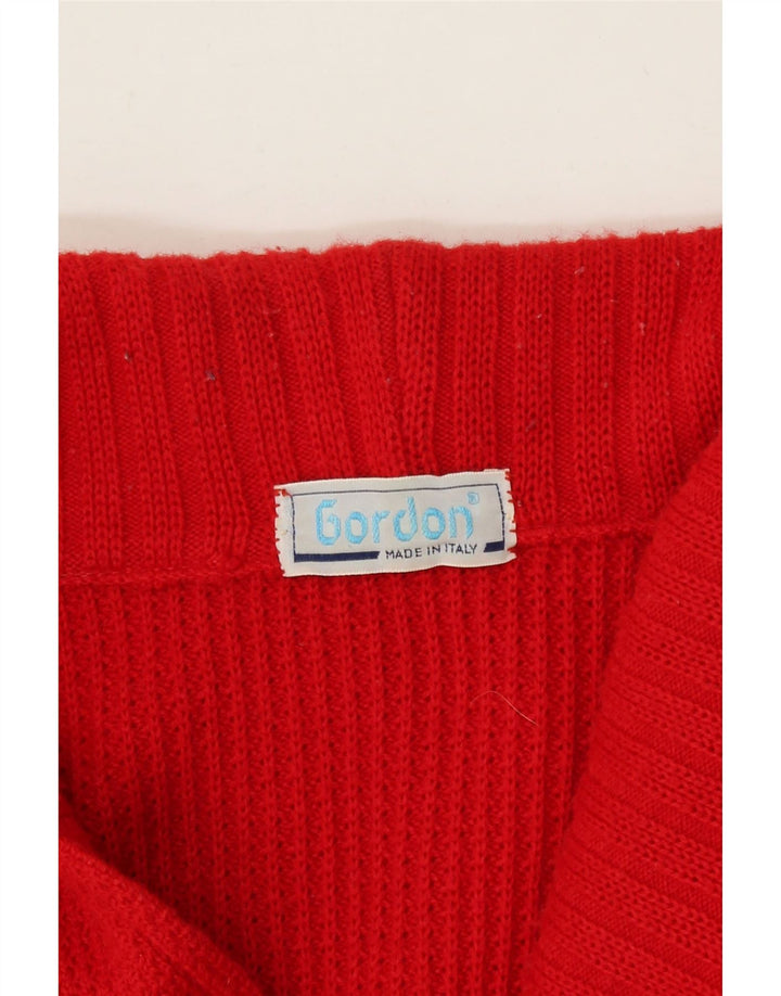 GORDON Womens Double Breasted Cardigan Sweater UK 14 Large Red Wool Vintage Gordon and Second-Hand Gordon from Messina Hembry 