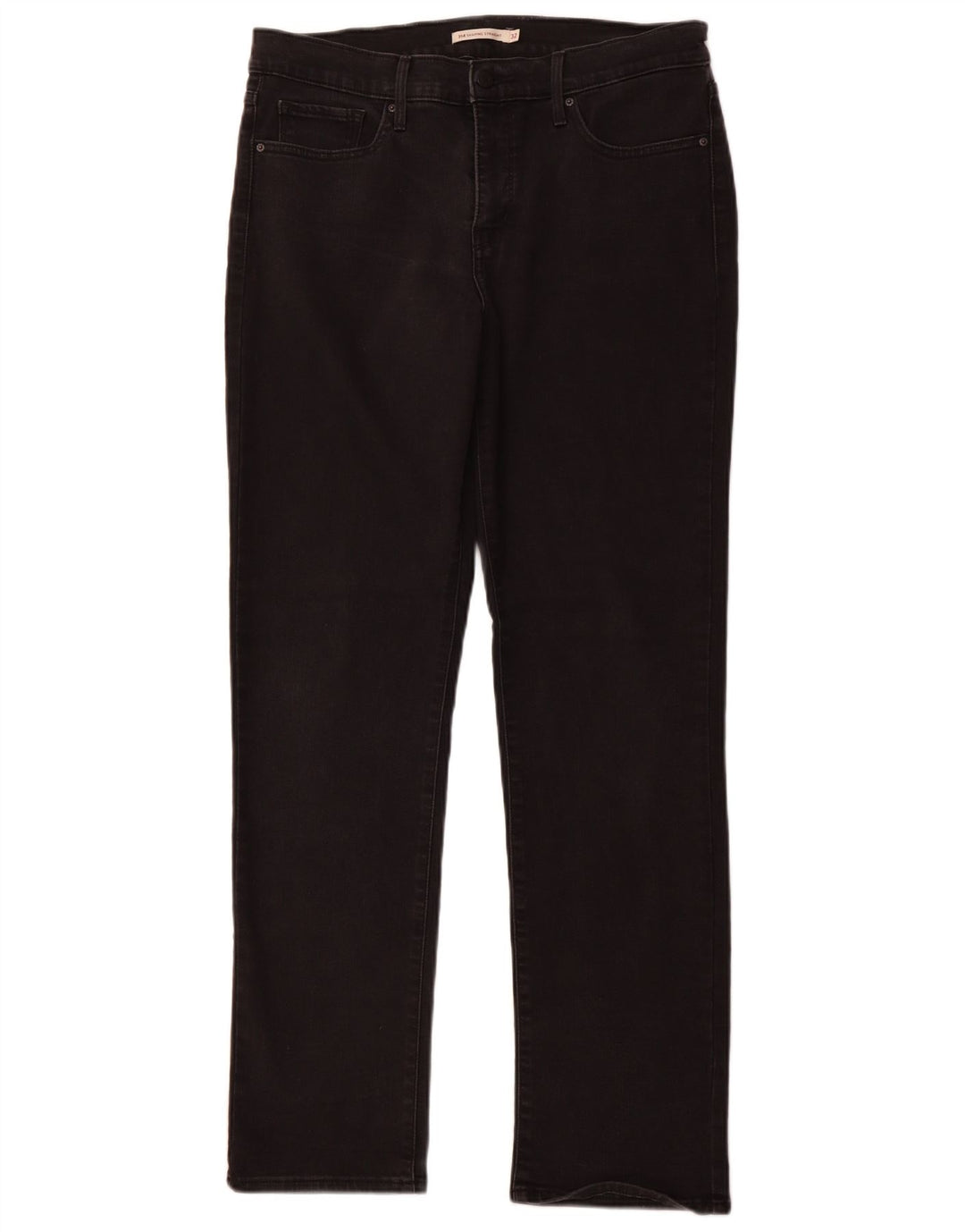 LEVI'S Dame 314 Shaping Straight Jeans W32 L32 Sort Bomuld