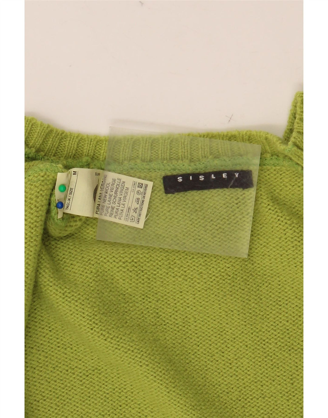 SISLEY Dame Vest Tank Top UK 14 Medium Green Wool