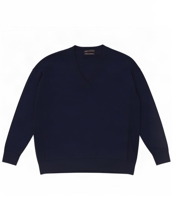 Marks & Spencer Herre V-hals sweater Medium Marineblå Uld