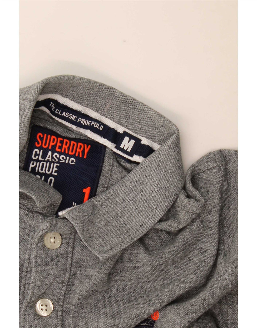 Superdry Poloshirt til mænd, mellemgrå flækket