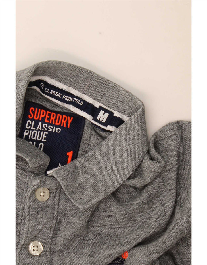 Superdry Poloshirt til mænd, mellemgrå flækket
