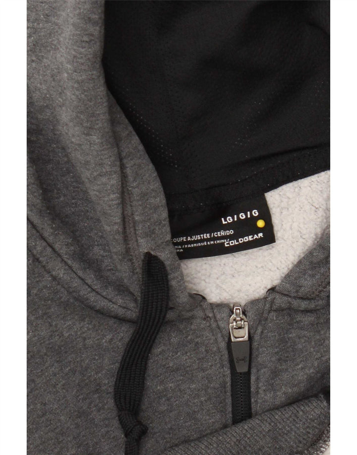 Under Armour Herre Cold Gear Zip Hættetrøje Sweater Large Grå Flecked