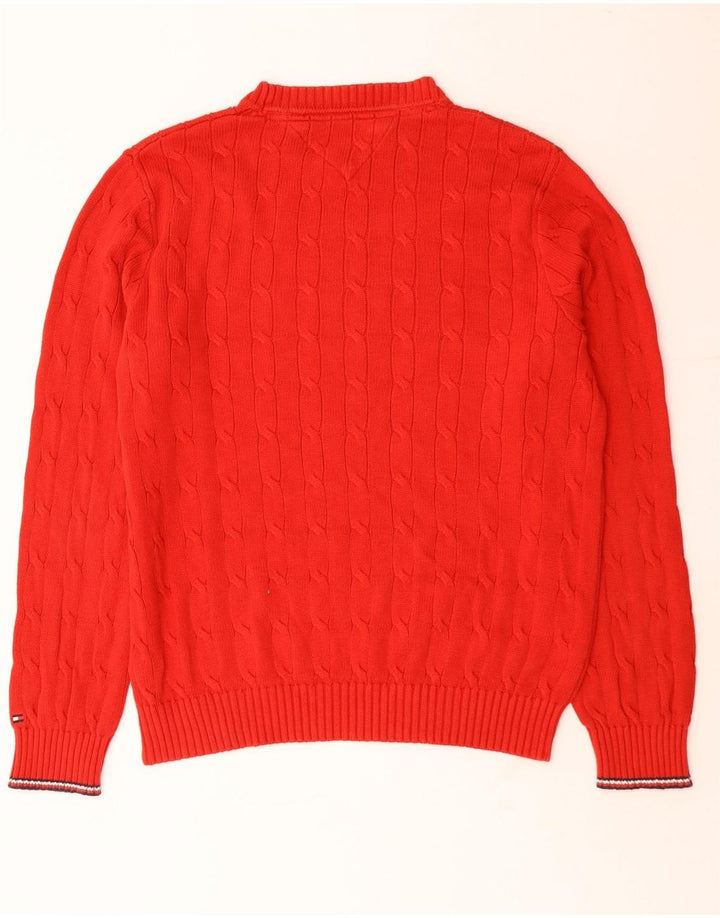 Tommy Hilfiger Herre Crew Neck Jumper Sweater Large Rød Polyester