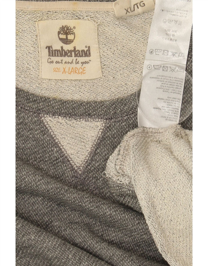 TIMBERLAND Womens Oversized Short Sleeve Sweatshirt Jumper UK 18 XL Grey