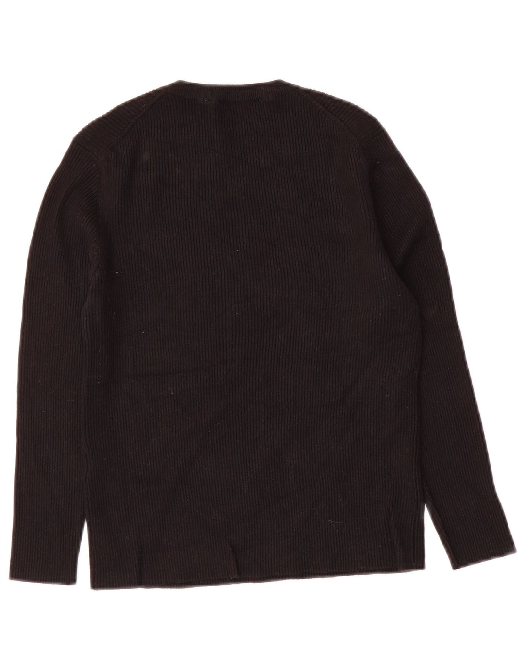 Zara Womens Crop Top 3/4 ærme UK 12 Medium Black Viscose