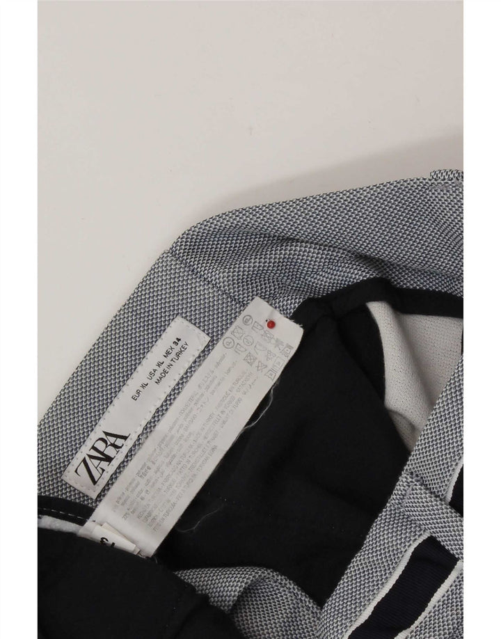 Zara Herre Chino Shorts XL W38 Blå Polyester