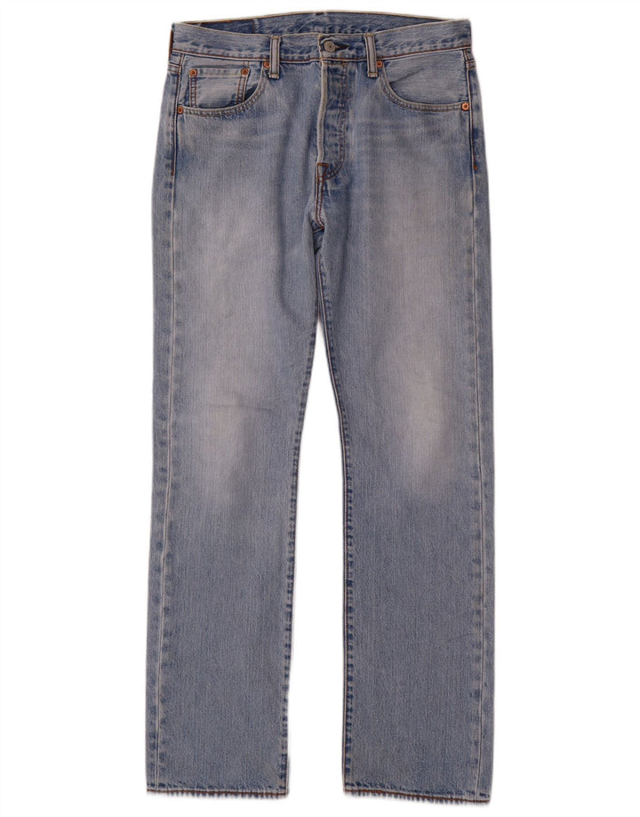 LEVI'S Herre 501 Straight Jeans W30 L32 Blå Bomuld