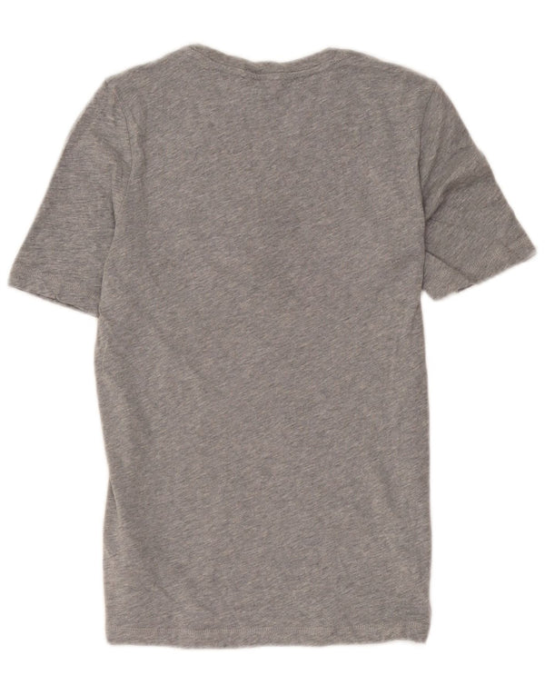 Tommy Hilfiger Dame Grafisk T-Shirt Top UK 2 2XS Grå Bomuld