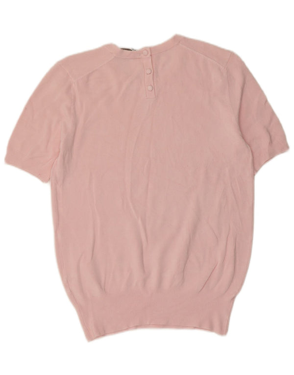 Zara Dame Kortærmet Jumper Sweater med rund hals UK 18 XL Pink