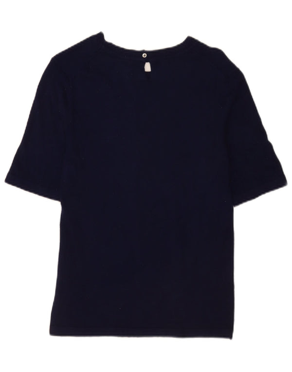 Zara Dame T-Shirt Top UK 14 Large Navy Blue