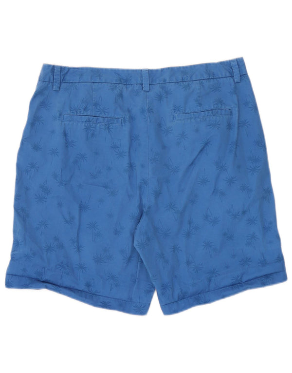 Marks & Spencer Chino Shorts til kvinder UK 14 Large W34 Blue Cotton Hawaiian