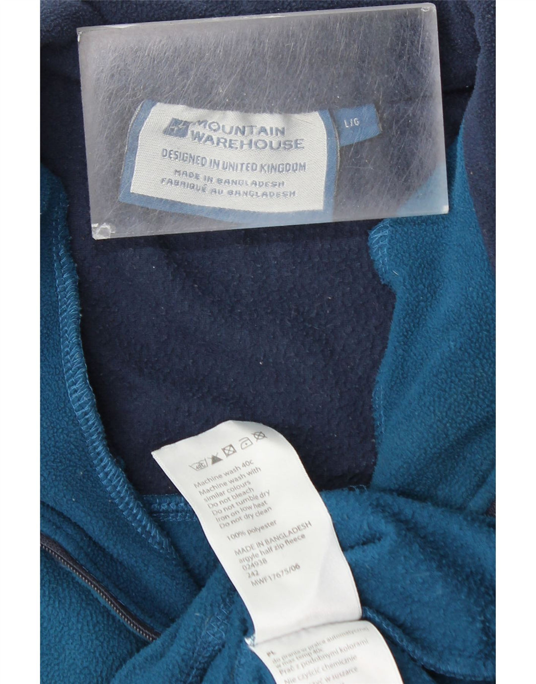 MOUNTAIN WAREHOUSE Fleecetrøje med lynlås til mænd Large Blue Colourblock