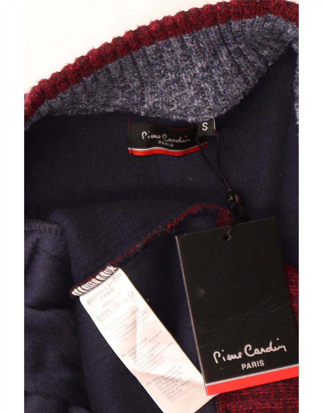 Pierre Cardin Herre Cardigan Sweater Lille Rød Colourblock Polyester