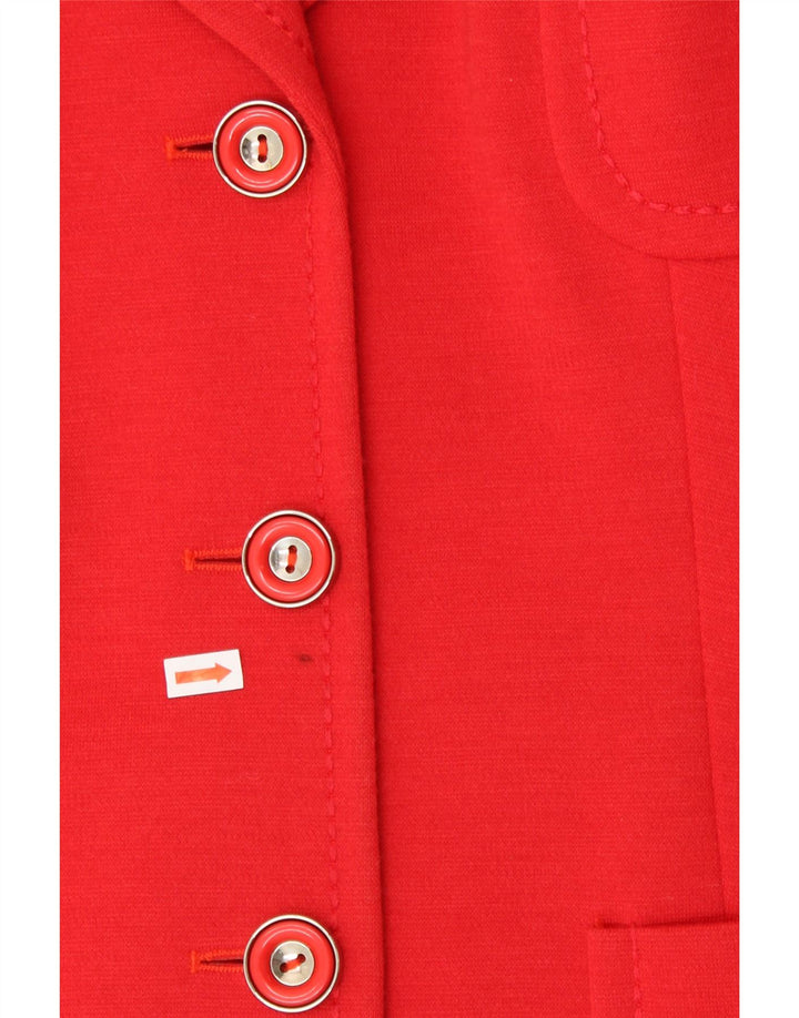 VINTAGE Womens 3 Button Blazer Jacket EU 38 Medium Red New Wool Vintage Vintage and Second-Hand Vintage from Messina Hembry 