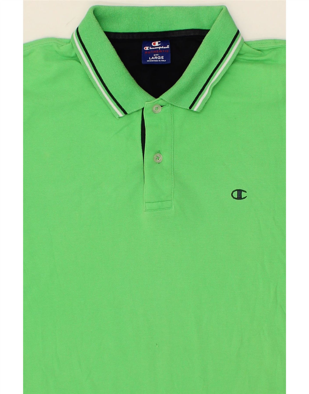 CHAMPION Mens Polo Shirt Large Green Cotton Vintage Champion and Second-Hand Champion from Messina Hembry 
