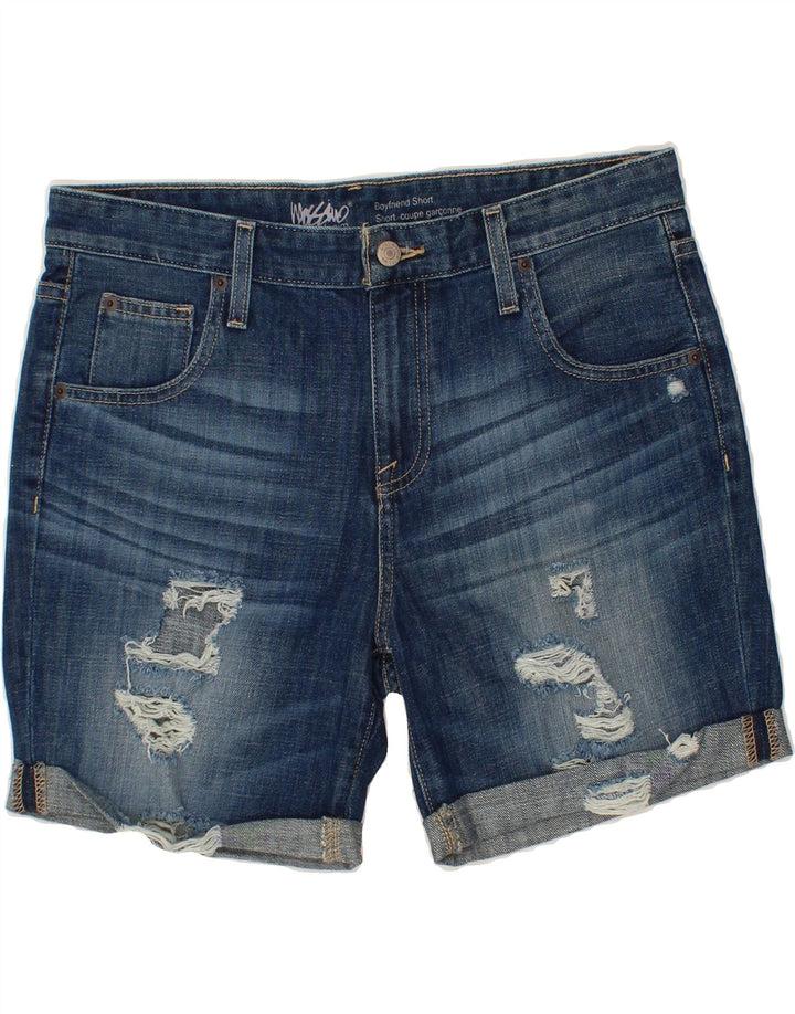 MOSSIMO Womens Boyfriend Distressed Denim Shorts US 6 Medium W32 Blue Vintage Mossimo and Second-Hand Mossimo from Messina Hembry 