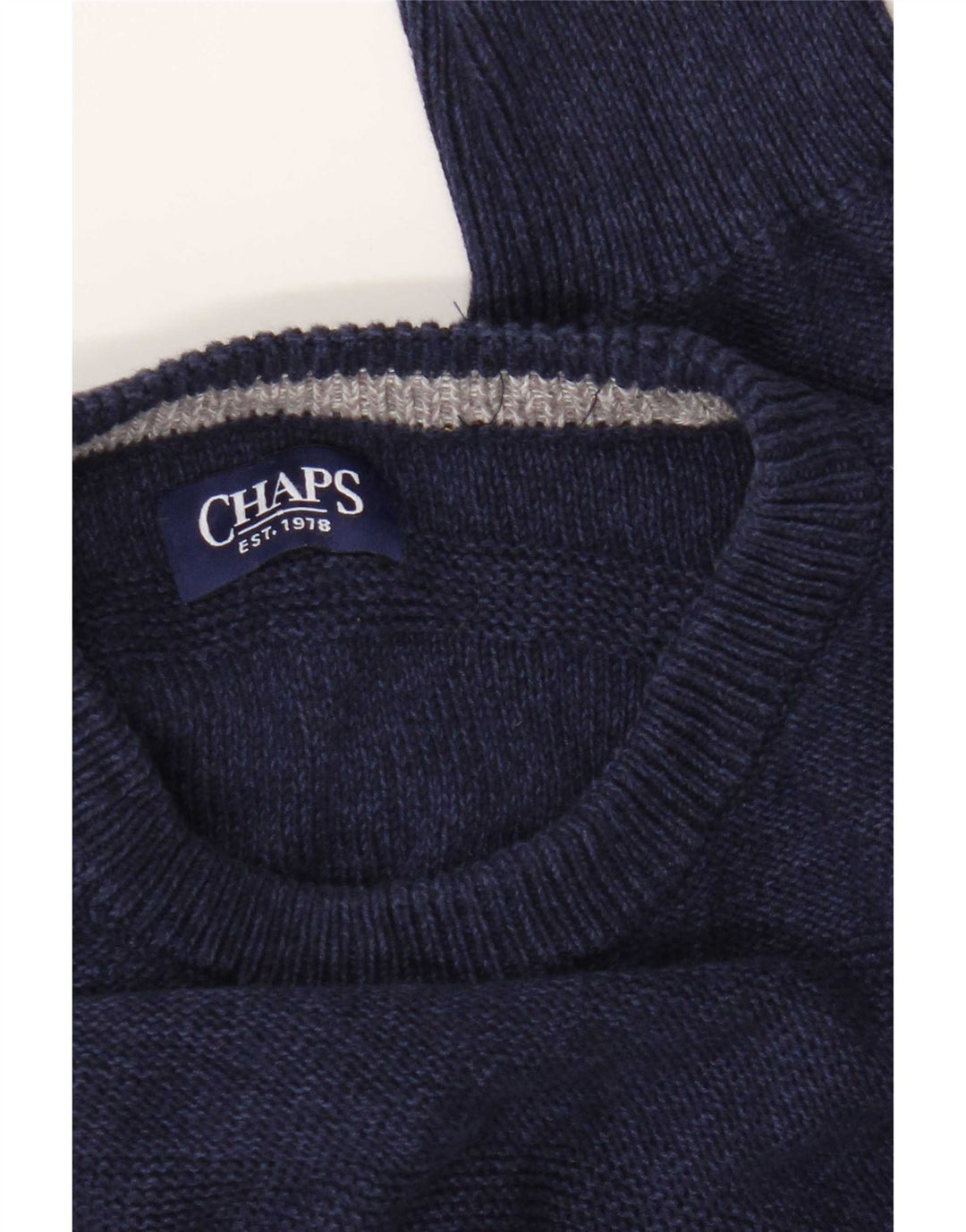 Chaps Herre Boat Neck Jumper Sweater Medium Marineblå Stribet