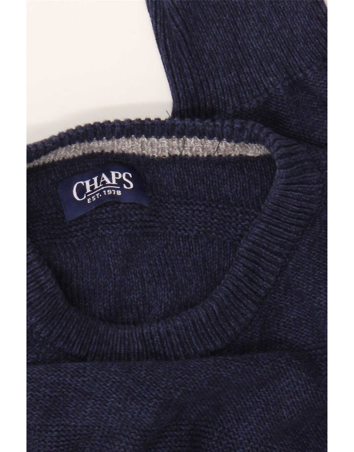 Chaps Herre Boat Neck Jumper Sweater Medium Marineblå Stribet