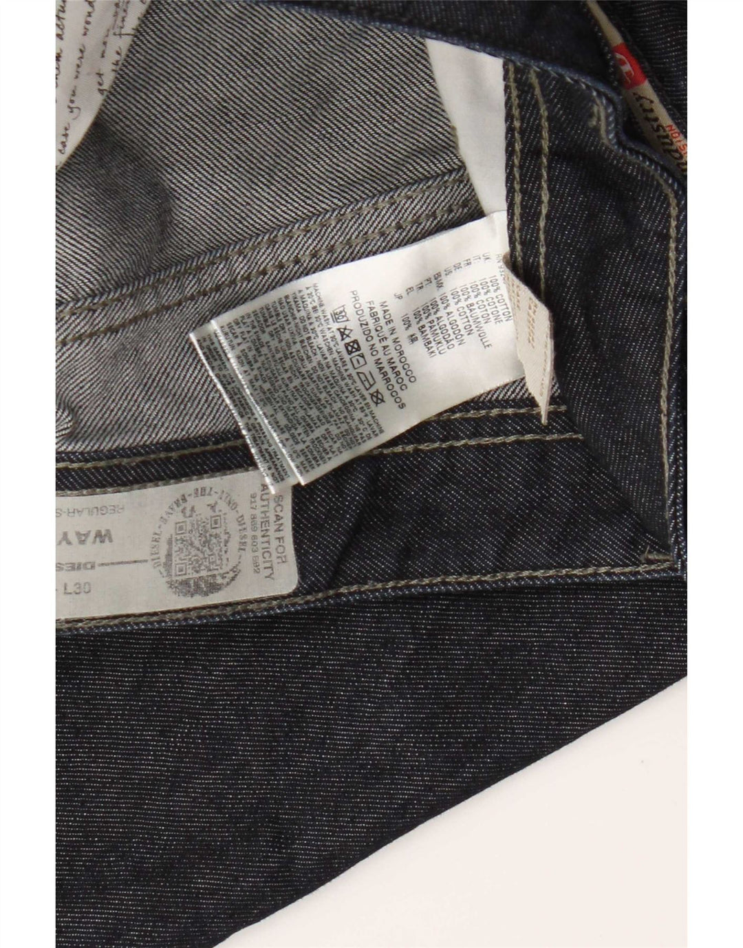 Diesel Herre Waykee Regular Straight Jeans W40 L30 Marineblå Bomuld