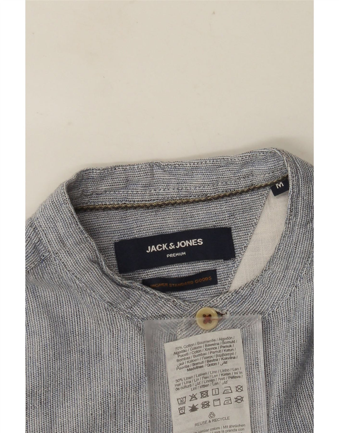 JACK & JONES Herreskjorte Medium Blue Pinstripe Bomuld
