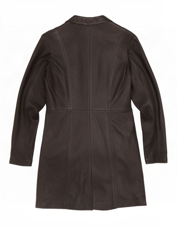 Vintage læderfrakke til kvinder UK 14 Large Black