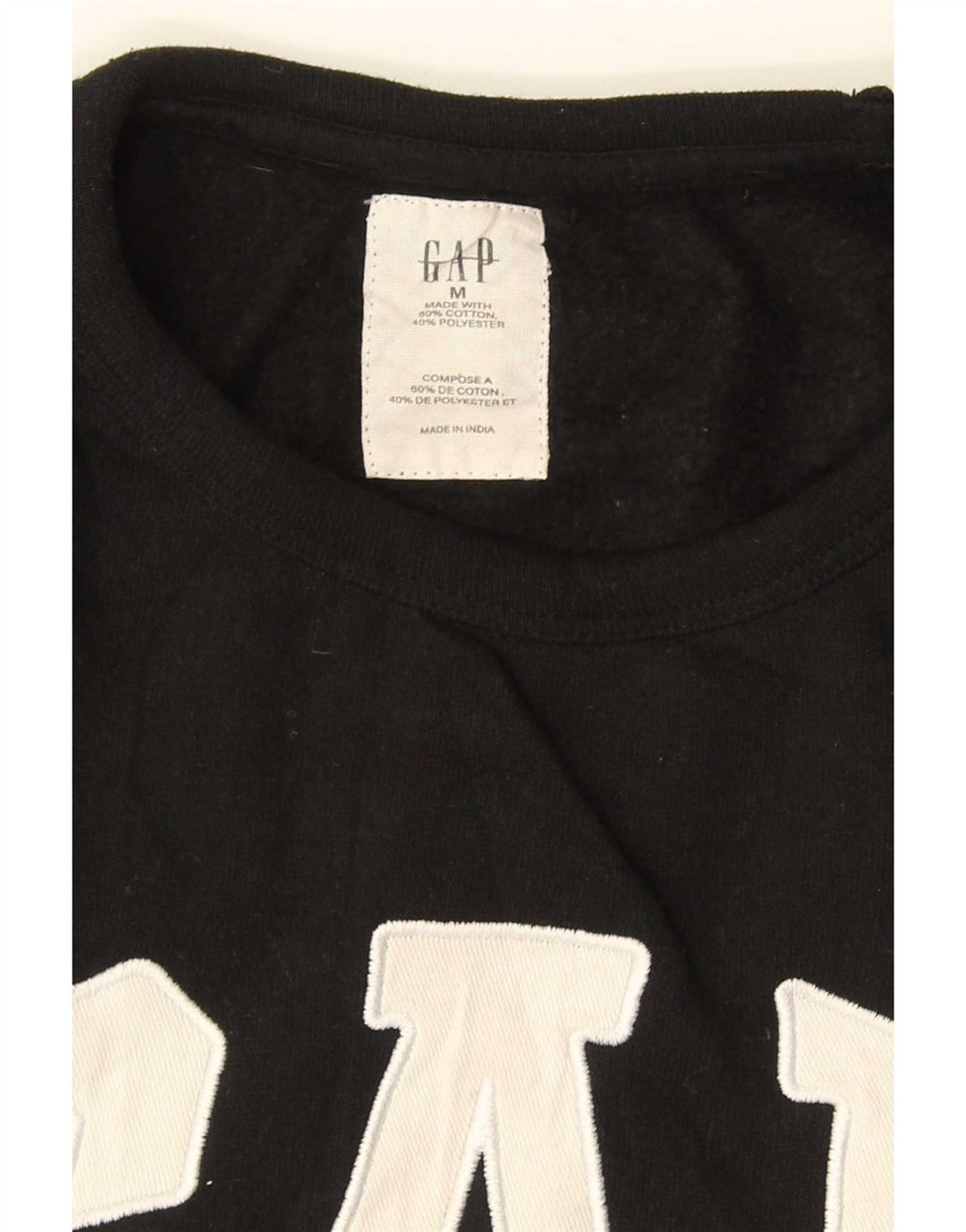 Gap Herre Grafisk Sweatshirt Jumper Medium Sort Bomuld