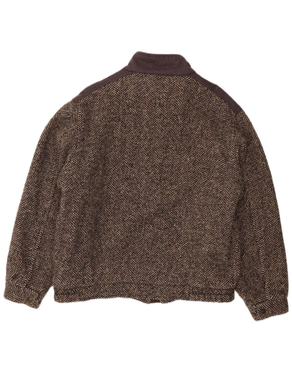 Faciba Bomberjakke til mænd IT 56 3XL Brun Colourblock Uld