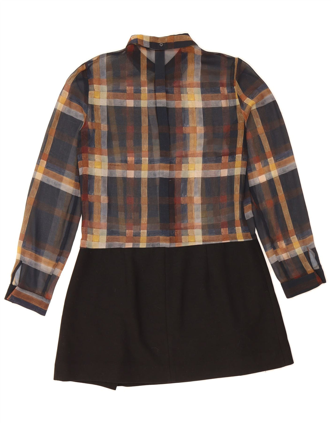 ZARA Womens Long Sleeve Basic Dress UK 12 Medium Black Check Vintage Zara and Second-Hand Zara from Messina Hembry 