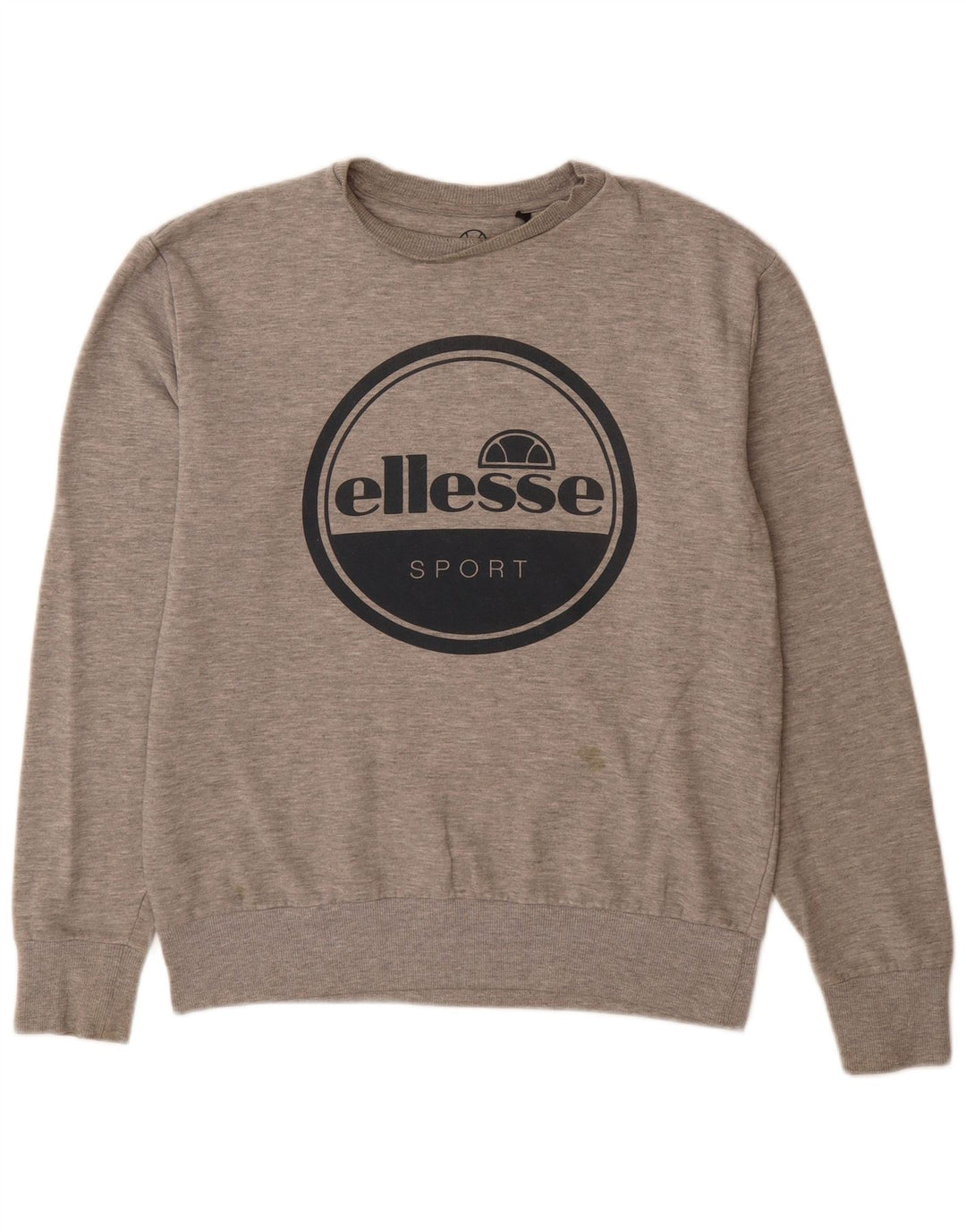 Ellesse Herre Grafisk Sweatshirt Jumper Medium Grey Flecked Bomuld