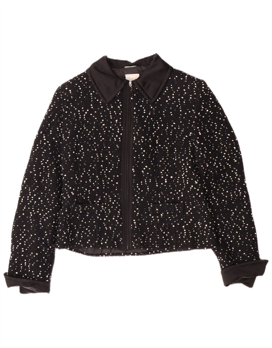 RENATO BALESTRA Bolerojakke til kvinder IT 44 Medium Sort Flecked Uld