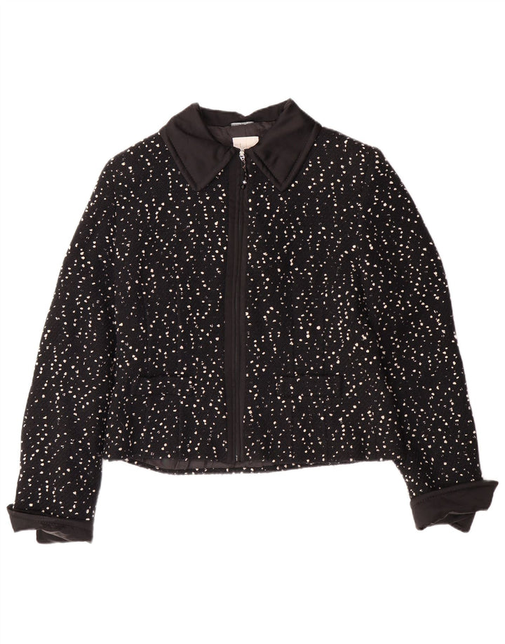 RENATO BALESTRA Bolerojakke til kvinder IT 44 Medium Sort Flecked Uld