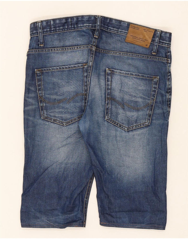 JACK & JONES Mens Slim Fit Denim Shorts W32 Medium Blue Cotton Vintage Jack & Jones and Second-Hand Jack & Jones from Messina Hembry 